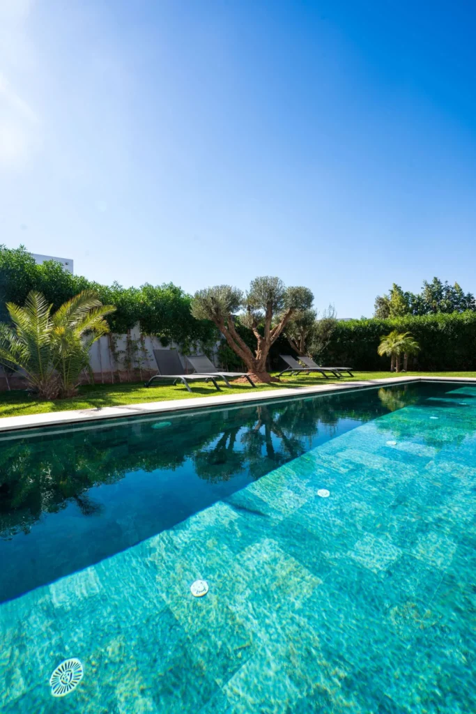 Villa à Marrakech avec piscine au coucher du soleil